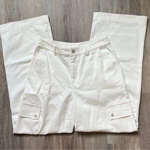 Princess Polly White High Rise Cargo Pants